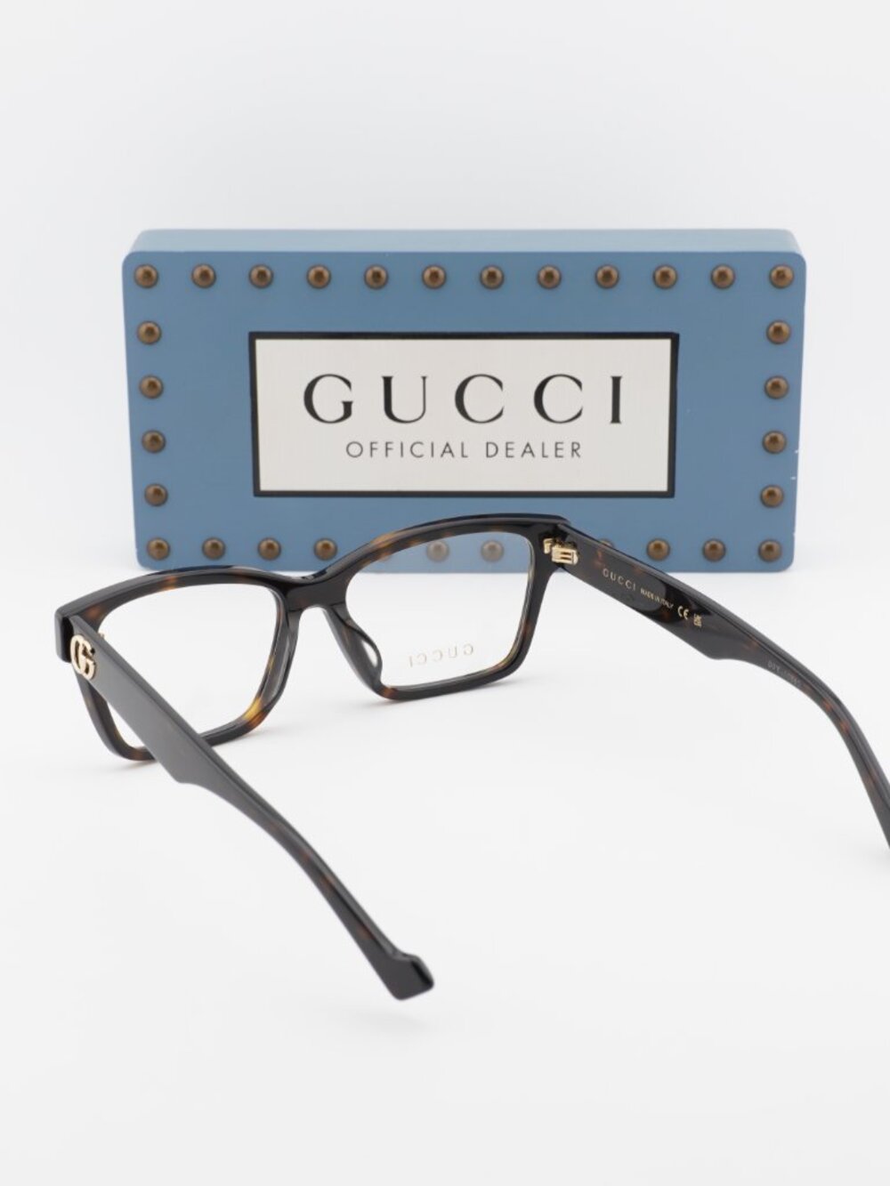Gucci GG1476OK 002 Square Eyeglasses - Dark Havana 55mm - Picture 10 of 11